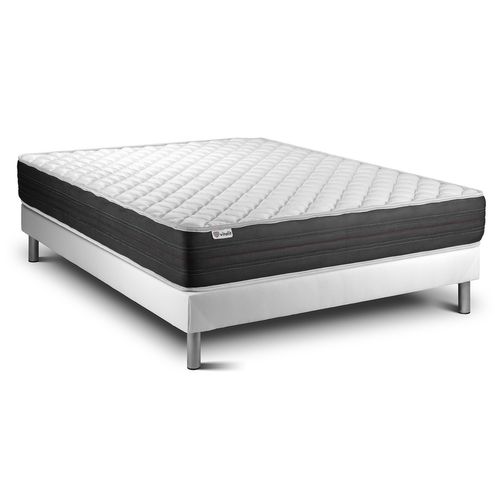 Ensemble Matelas Mousse Polyuréthane à Mémoire De Forme 160x200 Vitalmemo One Ep:24cm - Sommier Blan