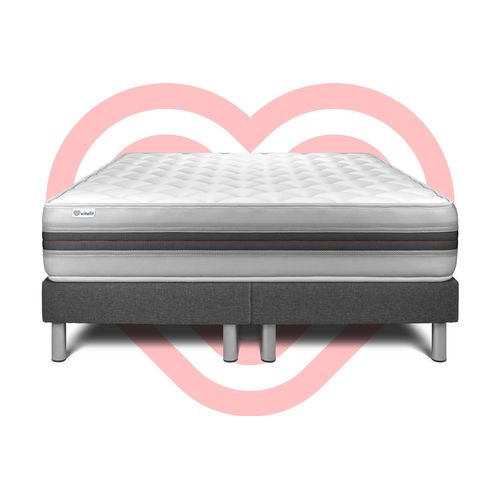 Ensemble Matelas Mousse Polyuréthane à Mémoire De Forme 180x200 Vitalmemo Back Ep:26cm - Sommier Gri
