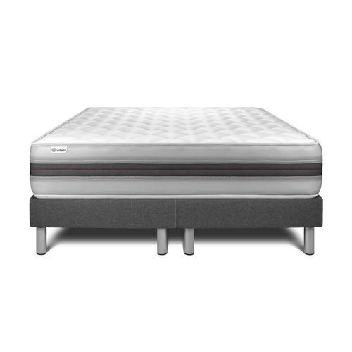 Ensemble Matelas Mousse Polyuréthane à Mémoire De Forme 180x200 Vitalmemo Back Ep:26cm - Sommier Gri