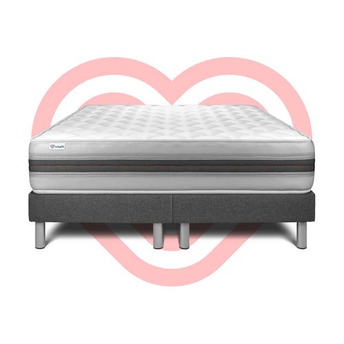 Ensemble Matelas Mousse Polyuréthane à Mémoire De Forme 180x200 Vitalmemo Back Ep:26cm - Sommier Gri