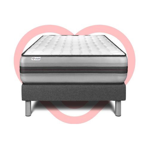Ensemble Matelas Ressorts Ensachés Et Mémoire De Forme 90x200 Vitalpower Recover Ep:26cm - Sommier G