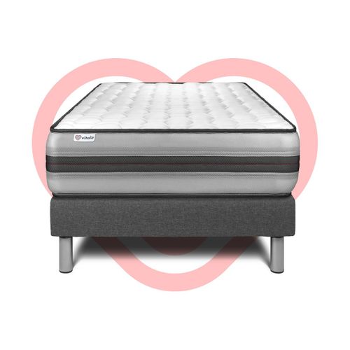 Ensemble Matelas Ressorts Ensachés Et Mémoire De Forme 90x200 Vitalpower Recover Ep:26cm - Sommier G