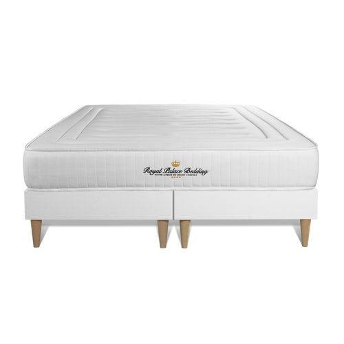 Ensemble Matelas à Mémoire De Forme Nottingham 180x200cm + Double Sommier 90x200 Cm + 2 Oreillers +