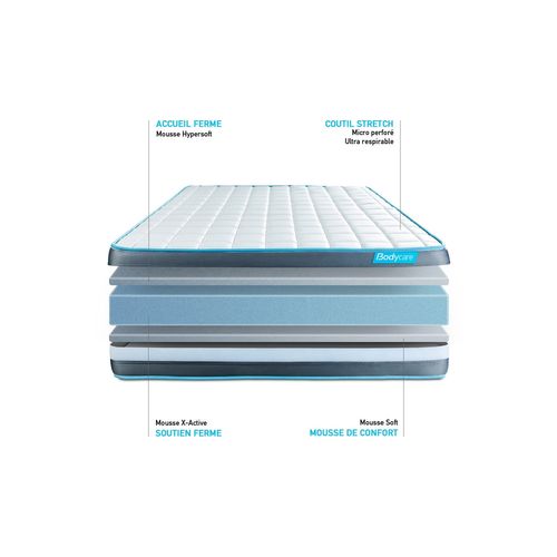 Matelas Mémoire De Forme 90x190 Bodyform - Ep: 20cm - Confort Ferme