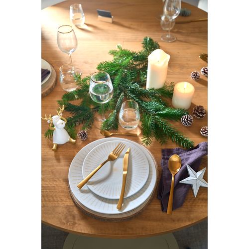 Assiette à dessert Ø 19 cm DOTTY Blanche et dorée