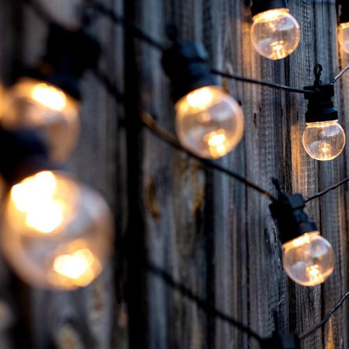 Guirlande Solaire 10 Globes Party Blanc Plastique 5.7m