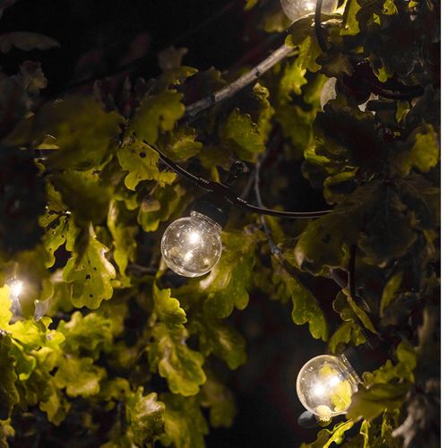 Guirlande Solaire 10 Globes Party Blanc Plastique 5.7m