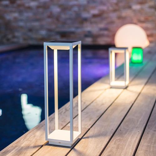 Lanterne Solaire Chic Hydra Blanc Aluminium H50cm