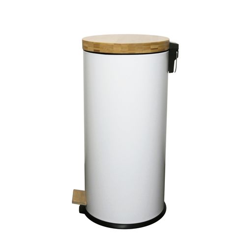 Poubelle De Cuisine à Pédale Forest Blanc Acier 30l