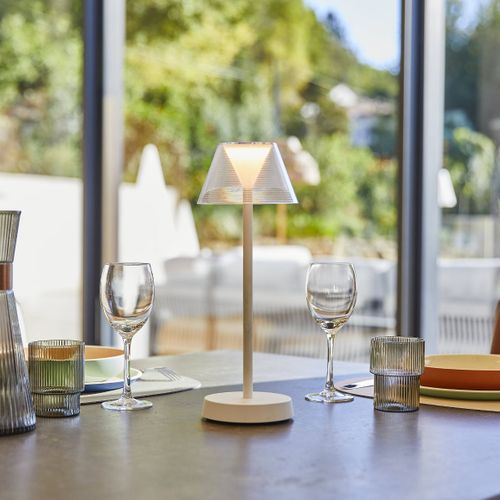 Lampe De Table Sans Fil Beverly Blanc H34cm