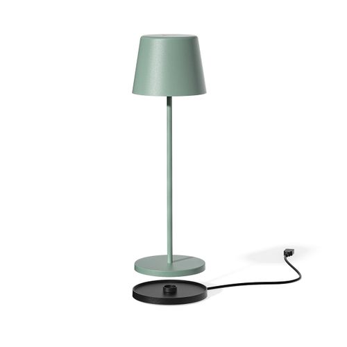 Lampe De Table Sans Fil LED Kelly Olive Vert Metal H38cm
