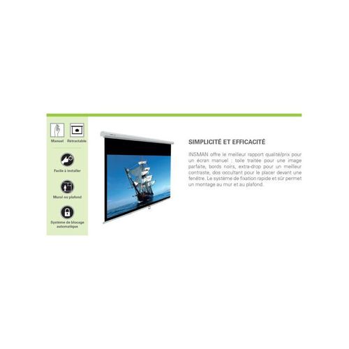 Écran De Projection Manuel 170x170cm - Insman170b