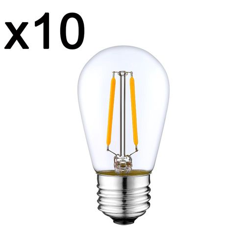 Lot De 10 Ampoules Filaments LED Xena Transparent Verre E27 2w