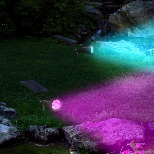 Lot De 2 Spots Solaires Projecteur Spiky Noir Plastique 100lm