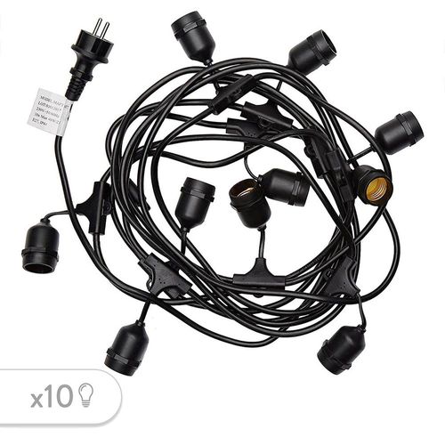 Guirlande Lumineuse Mafy Noir Caoutchouc 6m 10xe27