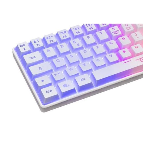 Clavier Gamer - Membrane - Keyz Hydrogen Wl - Rétroélairage Arc-en-ciel - Sans Fil - Blanc