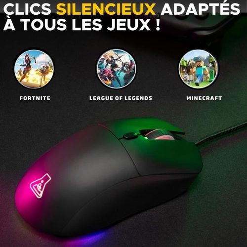 Souris Gamer Filaire - Kult-cobalt - Rgb - 12800 Dpi - Noir