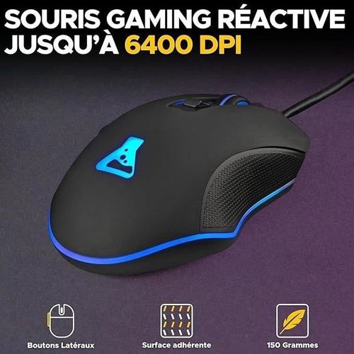 Pack Gamer 2 En 1 - Combo Hydro - Souris Filaire - Clavier Filaire - Gris/noir - Rgb