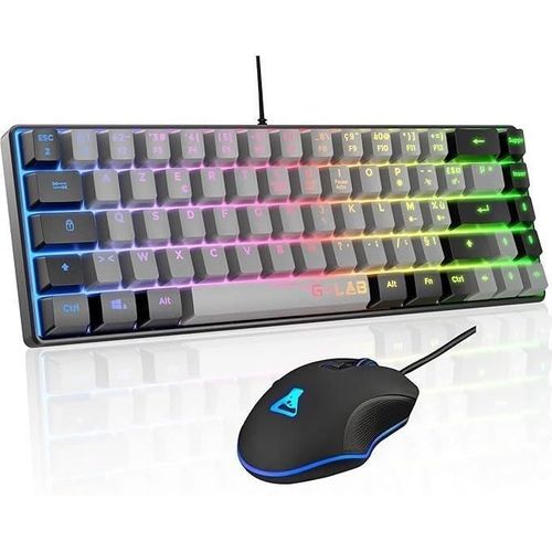 Pack Gamer 2 En 1 - Combo Hydro - Souris Filaire - Clavier Filaire - Gris/noir - Rgb