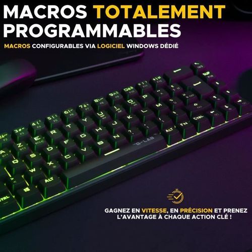 Clavier Gamer - The G-lab - Keyz Titan - Mécanique (switch Rouge) - Filaire - Rgb - Blanc