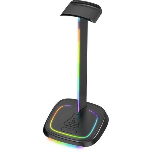 Support Casque Gamer - K-stand-neon Rgb - Hub USB/usb-c - Filaire - Éclairage Rgb - Noir