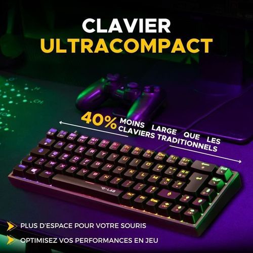 Pack Gamer Mécanique E-sport 2 En 1 -  Combo Titan - Souris 12800 Dpi - Clavier Mécanique