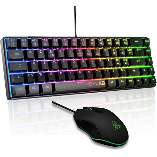 Pack Gamer Clavier Souris Filaire - Combo Hydrogen Bkg - Clavier Azerty - Noir