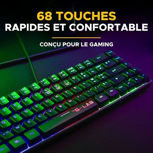 Pack Gamer Clavier Souris Filaire - Combo Hydrogen Bkg - Clavier Azerty - Noir
