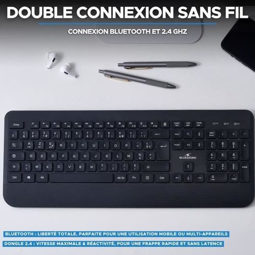 Clavier Sans Fil - Touches Creusées Ergonomiques - Office R2 - Azerty