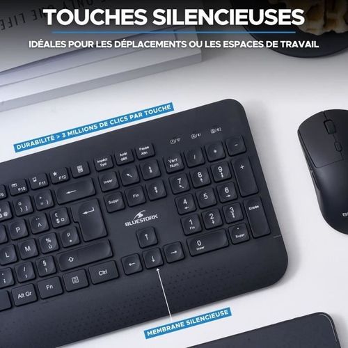 Clavier Sans Fil - Touches Creusées Ergonomiques - Office R2 - Azerty