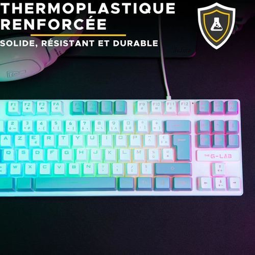 Clavier Gamer - Keyz Caesium - Rgb - Blanc et Gris - Tkl
