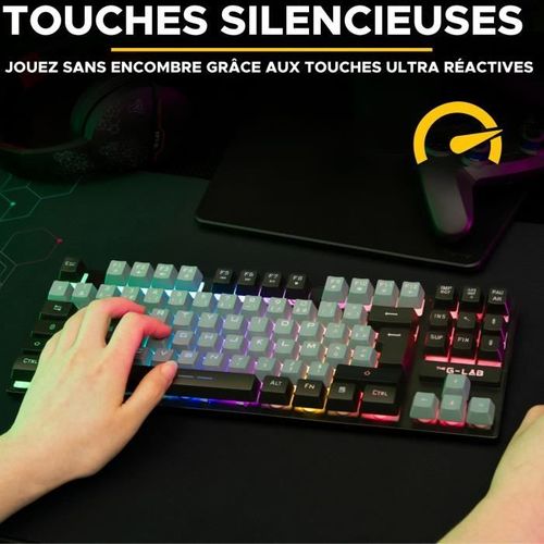 Clavier Gamer - Keyz Caesium - Rgb - Gris Et Noir - Tkl