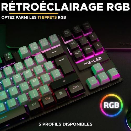 Clavier Gamer - Keyz Caesium - Rgb - Gris Et Noir - Tkl