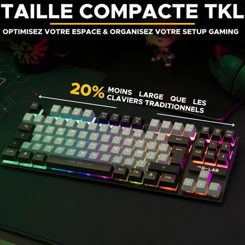 Clavier Gamer - Keyz Caesium - Rgb - Gris Et Noir - Tkl