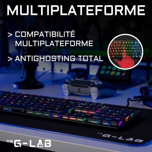Clavier Gamer - Keyz Platinium - Mécanique - Ultra Low Profile - Rgb - Filaire - Azerty - Noir