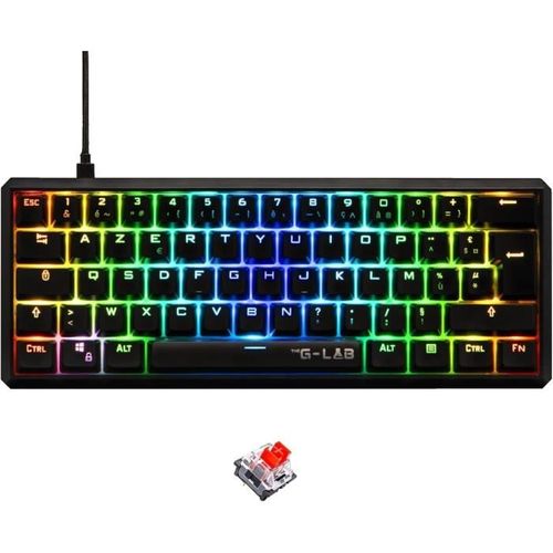 Clavier Gamer - Keyz Thallium Tkl - Mécanique (switch Rouge) - Rgb - Filaire - Azerty - Noir