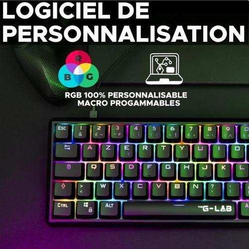 Clavier Gamer - Keyz Thallium Tkl - Mécanique (switch Rouge) - Rgb - Filaire - Azerty - Noir