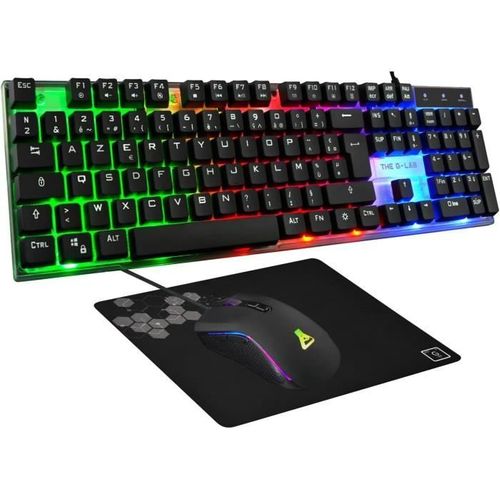 Pack Gamer 4 En 1 - Combo Yttrium - Souris Filaire - Clavier Filaire - Tapis De Souris