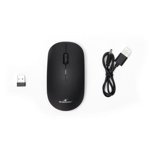 Souris Sans Fil - Bluestork - Office 100 - 2.4g + Bluetooth - Rechargeable - PC/mac - Noir