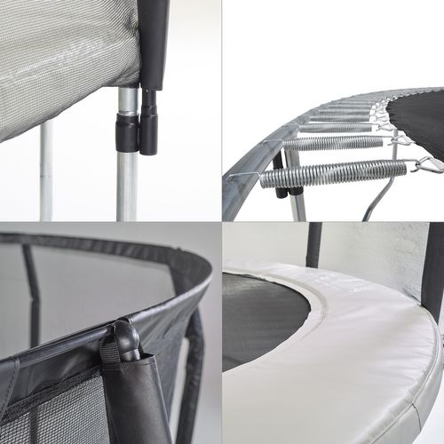 Trampoline De Jardin Rond D.426cm Avec Filet De Sécurité + Échelle - Fabrication Européenne - Famil