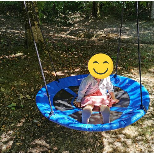 Balançoire Ronde Nid D'oiseau Rond D.100cm - Bleu - Charge 150kg Maxi