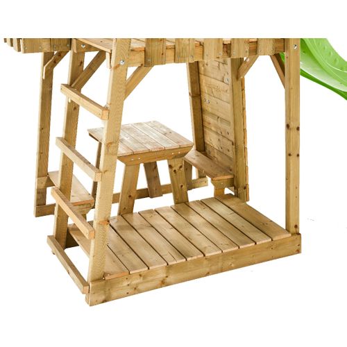 Tour De Jeux Bois Wiki -  Toboggan, Escalade, Cabane, Table Et Bac à Sable