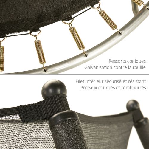 Trampoline Rond D.180cm Avec Filet De Sécurité Intérieur - Fpr 180
