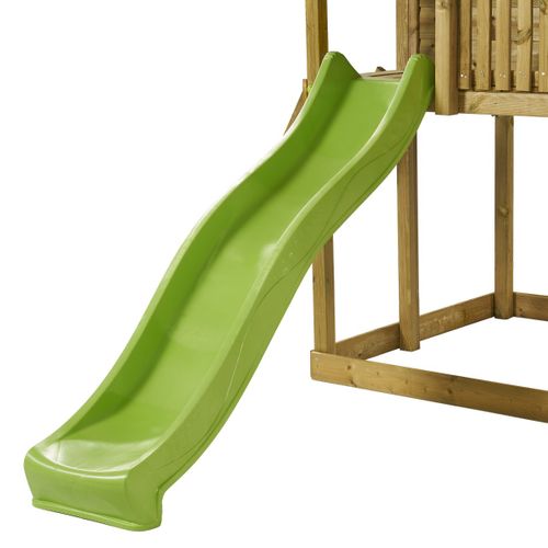 Aire De Jeux Wapiti Balançoires, Toboggan, Cabane Et Balcon