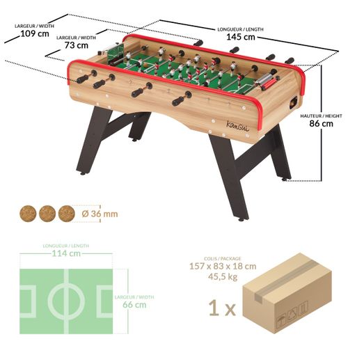 Baby Foot Classique Pour Adultes Et Adolescents Style Café - 3 Balles Liège