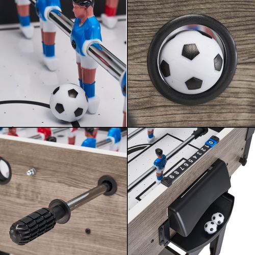 Table De Jeux 4 En 1 - Babyfoot Barres Télescopiques, Ping Pong, Hockey, Basket