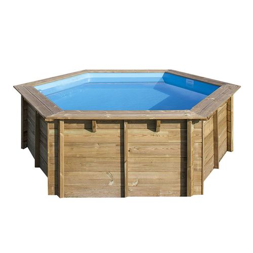 Piscine Rainurée Languette Hexag. 33750  33750 Ø395 X 117 Cm Bois
