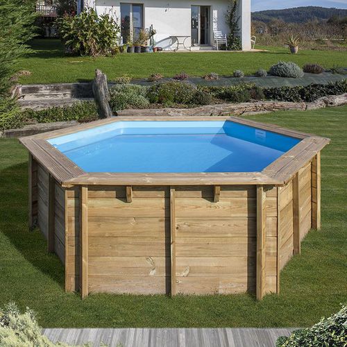 Piscine Rainurée Languette Hexag. 33750  33750 Ø395 X 117 Cm Bois