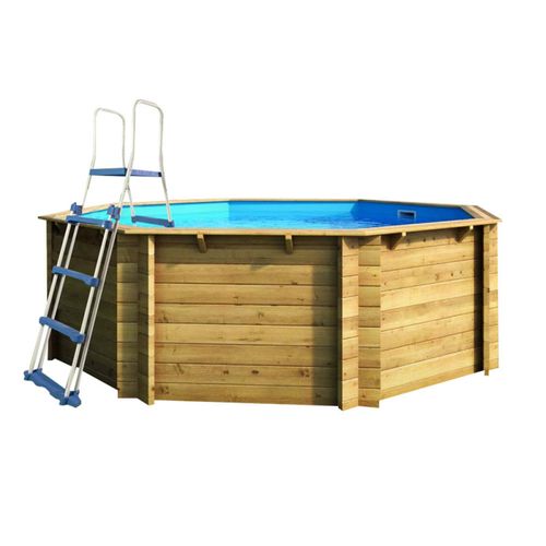 Piscine Rainurée Languette Hexag. 33750  33750 Ø395 X 117 Cm Bois