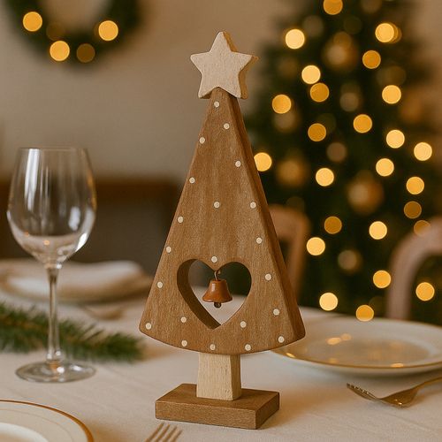 Sapin Décoratif En Bois 25 Cm – Déco De Table Noël, Style Naturel, Idéal Centre De Table Pour Ambian
